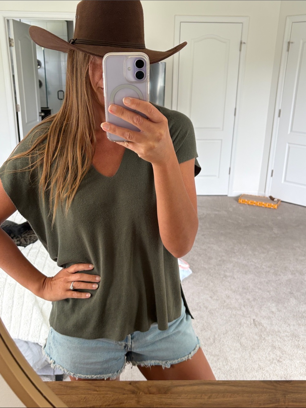 Lucky brand olive knit sweater